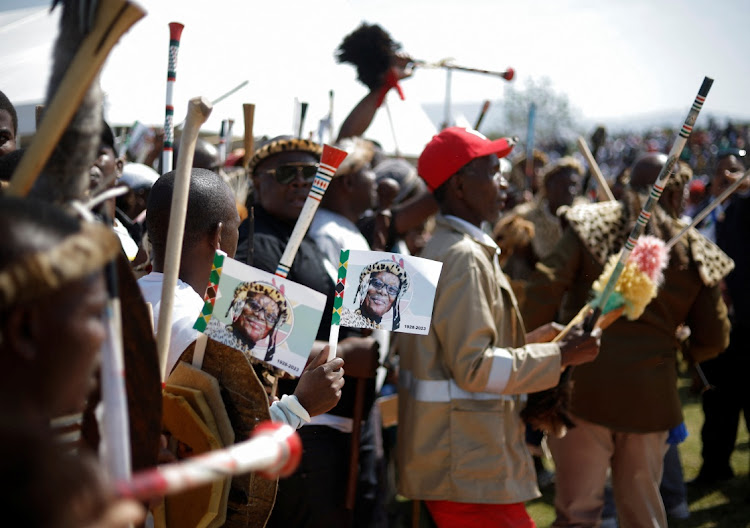 Mourners pay tribute to Prince Mangosuthu Buthelezi.