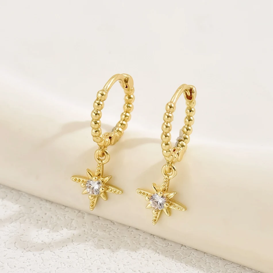 Vrouwen 18K gepersonaliseerde mode oorbellen Acht-Awn Star Stud oorbellen, elegantie, perfect cadeau.