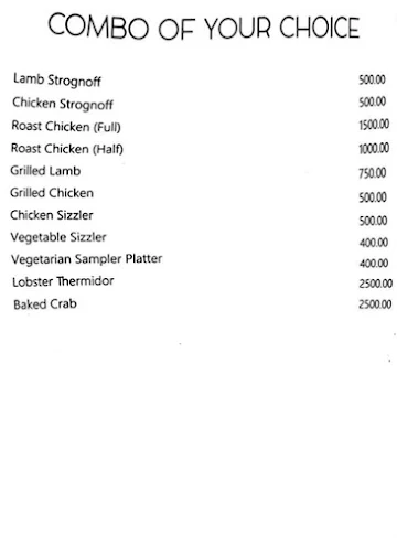 Bandhej - Empires Hotel menu 