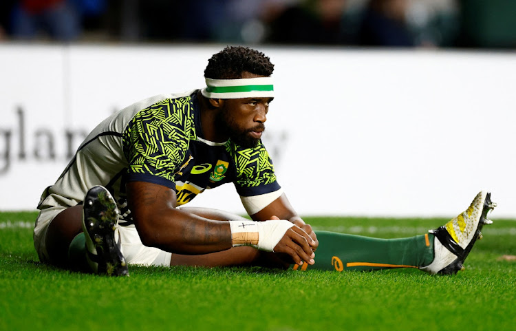 South Africa's Siya Kolisi during the warm up before the match.