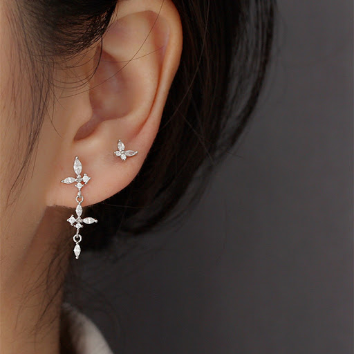 Title 4, Womens Fashion Diamond Butterfly Tassel Sterli...