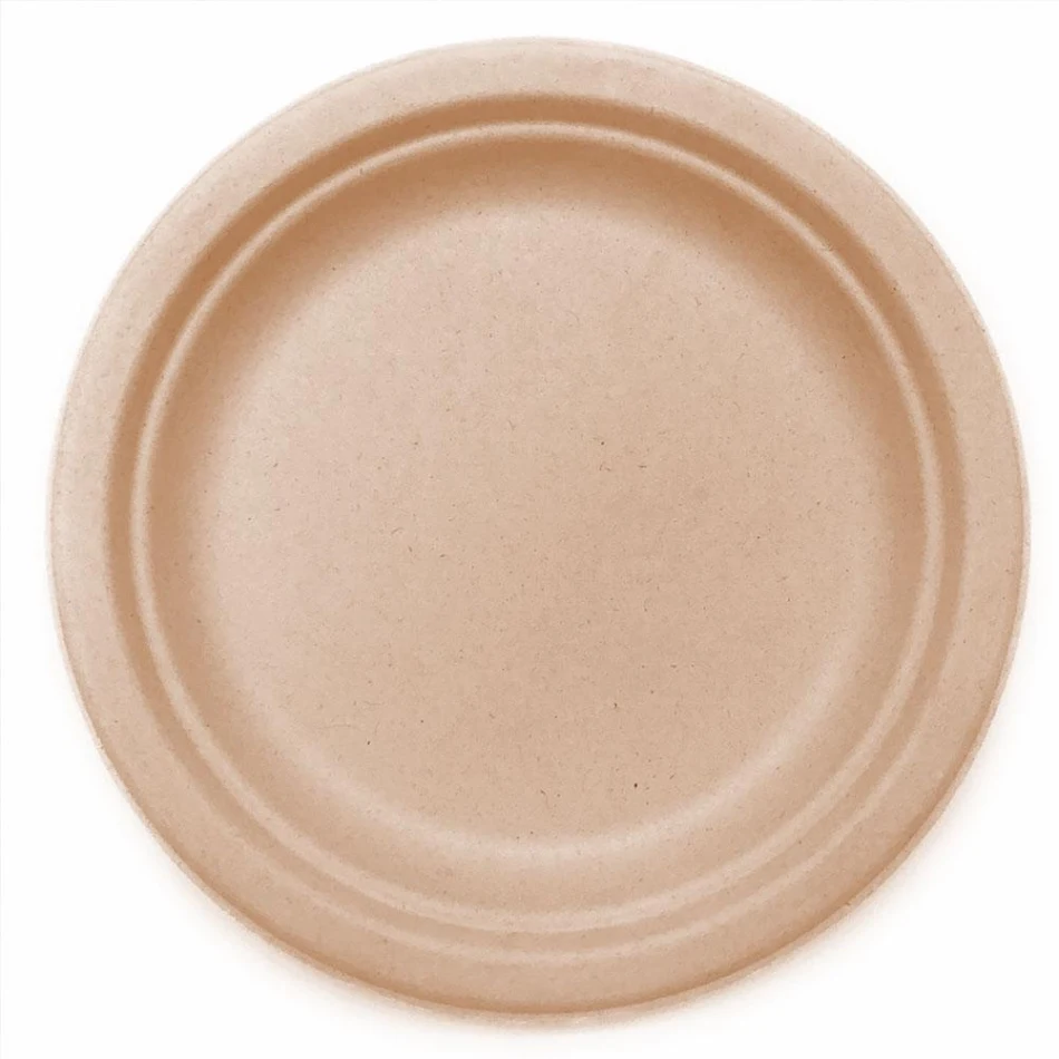 Bandejas de papel biodegradables para compostaje de 6-7-9 pulgadas, 50 piezas. Ecológicas, alta calidad, ideales para alimentos y eventos.