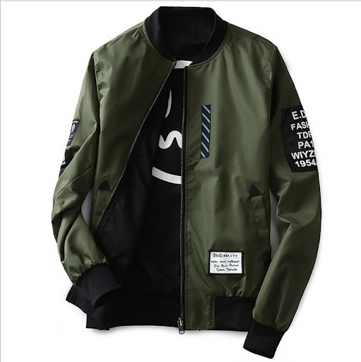 Title 4, Mens Baseball Collar Embroidered Letters Doubl...