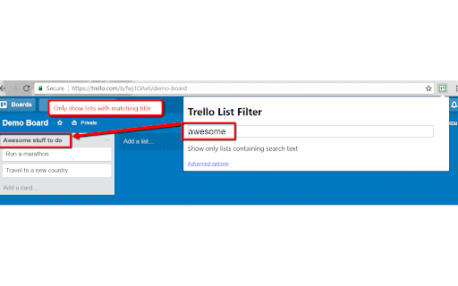 Trello List Filter