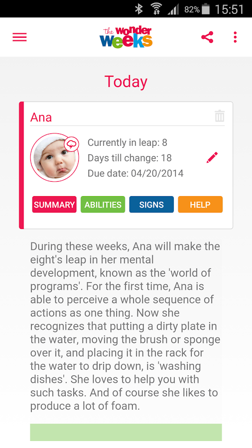    Baby Wonder Weeks Milestones- screenshot  