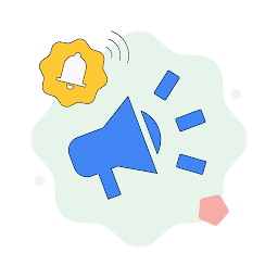 Google illustration showing an announcement and notification for communicating with customers