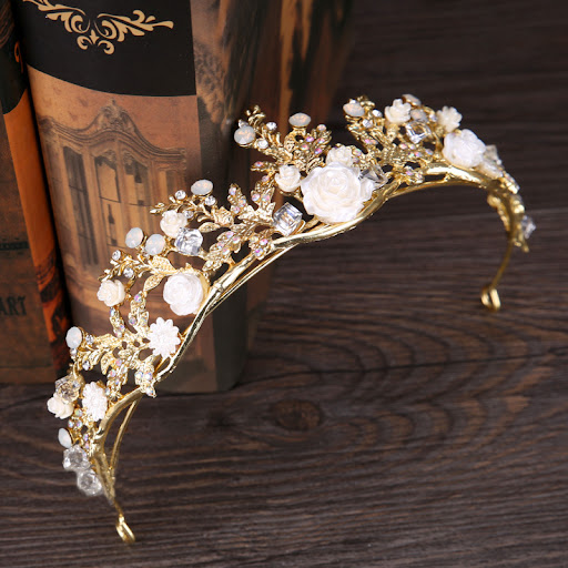 Title 2, Fashion Ladies Alloy Flower Crown Headband, an ...