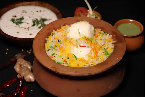 Egg Dum Biryani With Raita