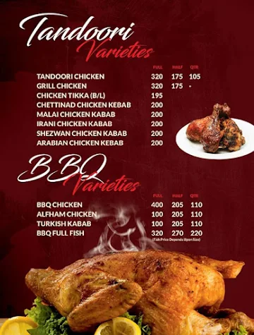 Rasikas Restaurant menu 