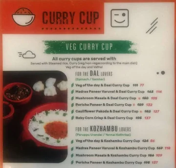 Madras Curry Cup menu 