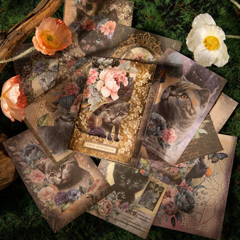 Create a charming garden with the Beautiful Day Material Paper Garden Cat Series Retro Cat. Perfect for crafts and artis