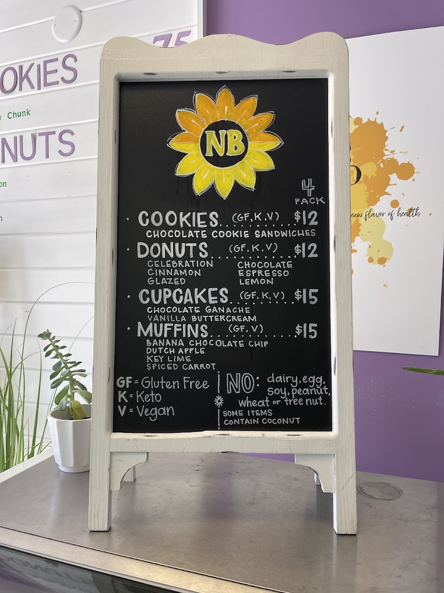 NaturBaker gluten-free menu