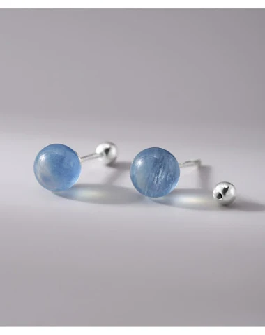 Boucles d'oreilles puces en argent - 1
