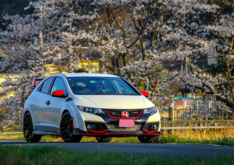 シビックタイプRの夕暮れショット・近所の桜並木・満開の桜・サクラと愛車に関するカスタム事例の投稿画像6枚目