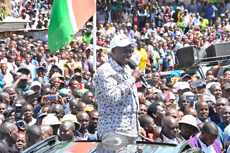 Deputy President Rigathi Gachagua addressing residents of Chepalungu sub county in Bomet on March 16, 2024