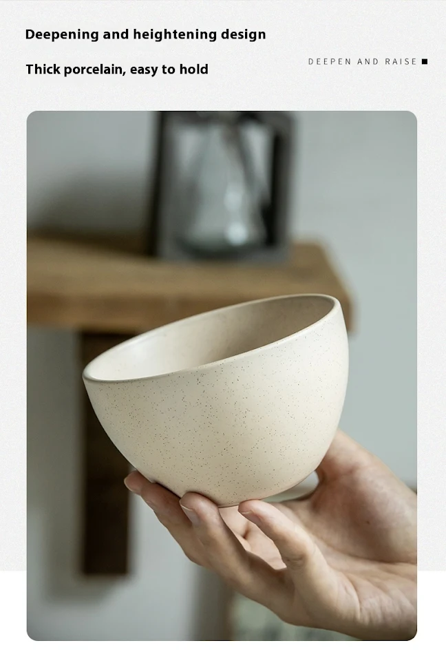 Bol de riz en céramique émaillée au sésame de 45 pouces pour la maison. Idéal pour servir vos repas avec élégance et style.
