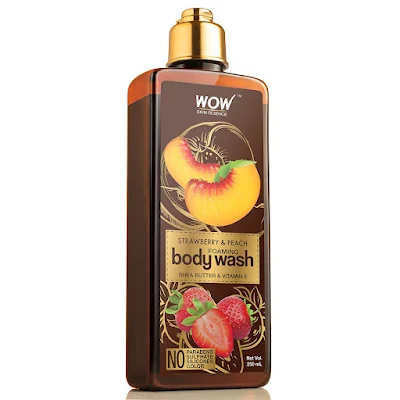 WOW Skin Science Strawberry & Peach Foaming Body Wash - No Parabens, Sulphate, Silicones & Color - 250 ml