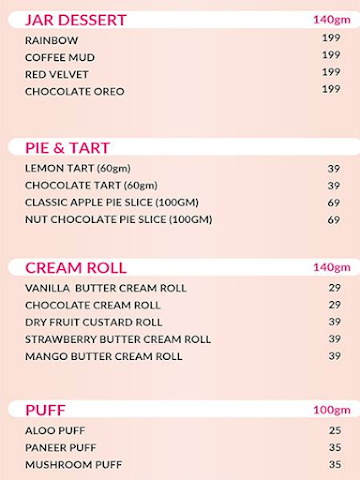 Winni Cakes & More menu 