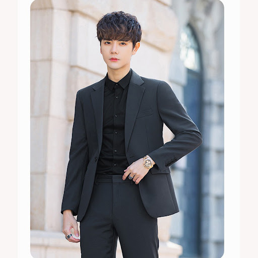 Title 11, Mens Business Casual Korean-style Slim-fit Tre...