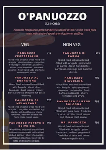Il Panuozzo - Wood Fired Sandwiches menu 