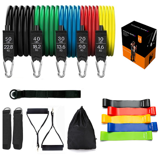 Title 3, Latex Pull Rope Exercise Resistance Bands Stret...