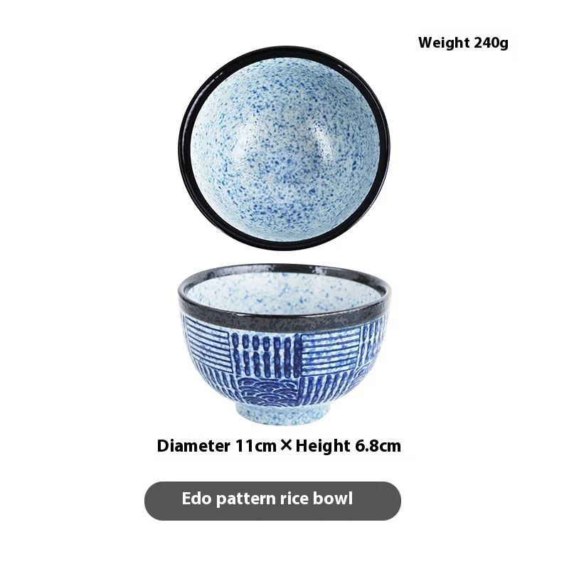 Retro good-looking ceramic household creative rice bowl, perfect for stylish meals and adding a touch of elegance to you