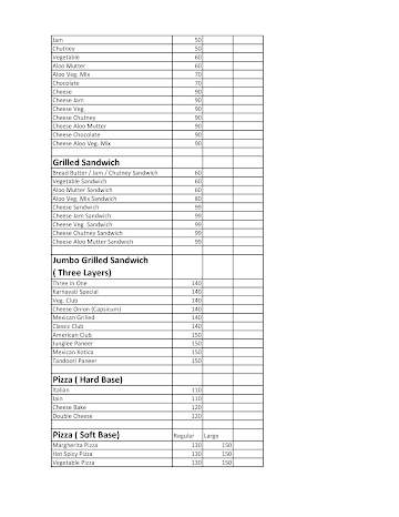 Karnavati Snacks menu 