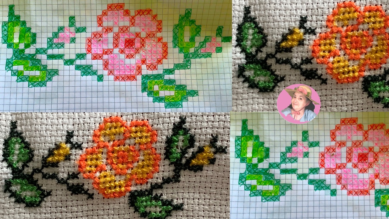 Bellas rosas en punto de cruz  Cross stitch 