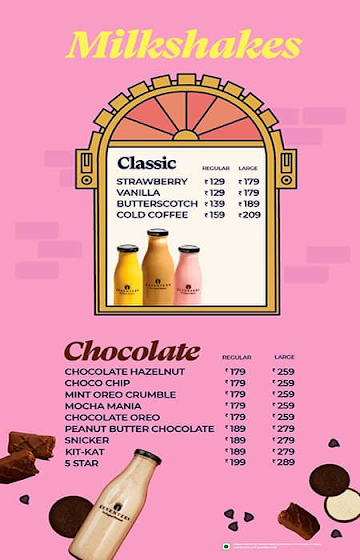 Keventers Ice Cream menu 