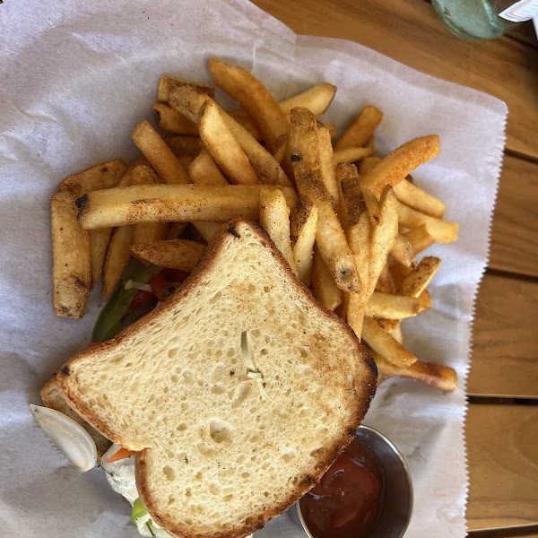 Latin burger using gluten free bread and fries fried in separate oil 😃