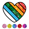 Glitter Heart Love Coloring icon