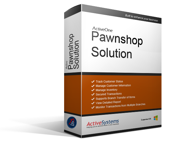 ACTIVEONE Pawnshop Solution Management Software Products