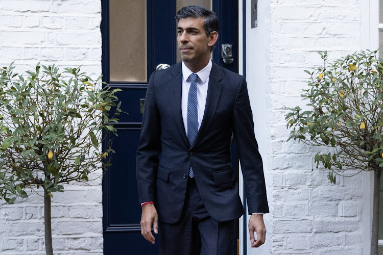 Rishi Sunak leaves his home on October 24, 2022 in London, England. Following the resignation of Liz Truss after 44 days as Prime Minister, the Conservative party is hoping to choose a new leader within this week.