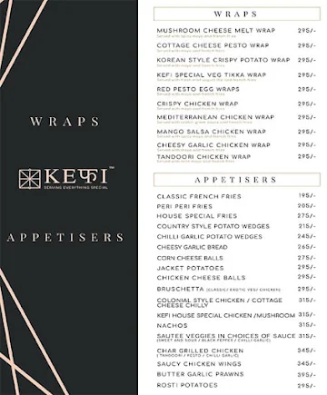 Kefi Boutique Cafe menu 