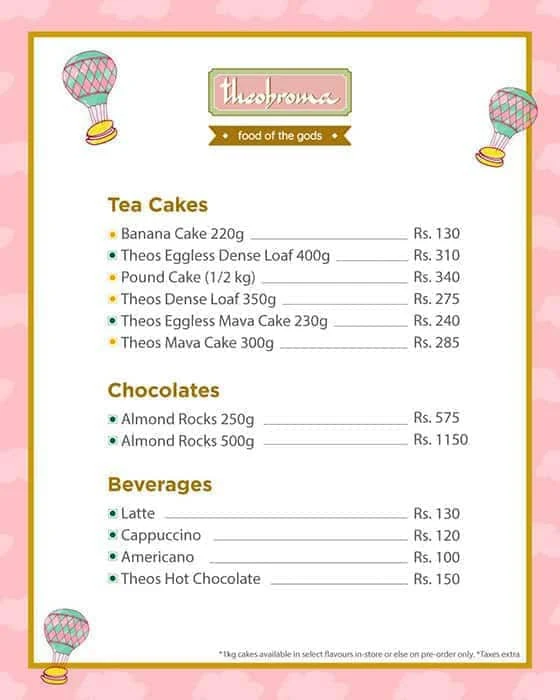 Theobroma menu 