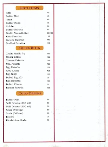 Hotel Sandesh menu 