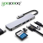 [Mã Elbmo12 Giảm 12% Đơn 500K] Hub Chia Cổng Goojodoq Từ Usb C Sang Usb 3.0 6 Trong 1 Thích Hợp Cho Laptop Tiện Dụng