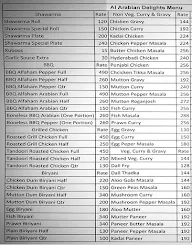 Al Arabian Delights menu 1