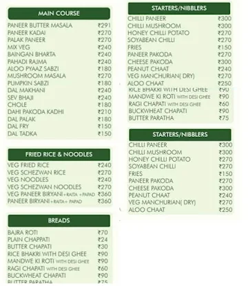 Sarvaheet menu 