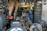 Police closed down a vehicle spares shop in Krugersdorp, on the West  Rand, where stolen car parts were found and the owner arrested  for being in possession of stolen items. / Veli Nhlapo