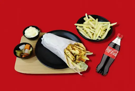 Paneer Shawarma, Fries And Coke Combo