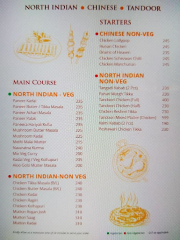 Swathi Ring View Restaurant menu 