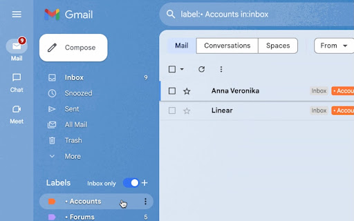 Gmail Inbox Labels