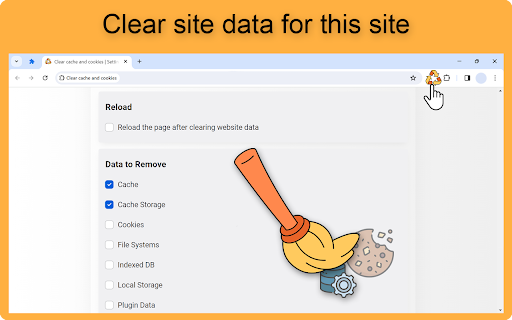 Clear cache and cookies