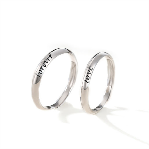 Title 1, Eternal Love Couple Ring in Sterling Silver. Ce...