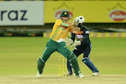 Aiden Markram plays a shot during the 1st T20 International match between the Proteas and Sri Lanka at R.Premadasa Stadium in Colombo, Sri Lanka on September 10 2021.