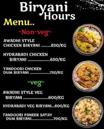 Biryani Hours menu 