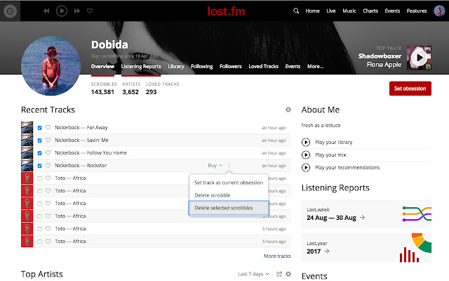 Last.FM Unscrobbler