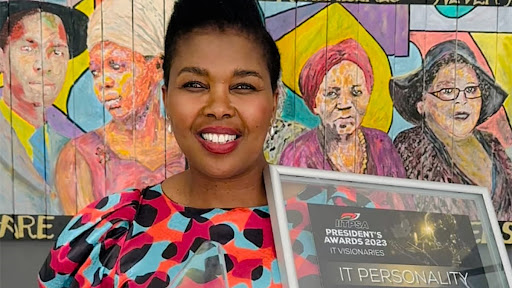 Mamela Luthuli, founder and CEO of Take Note IT, won the 2023 IT Personality of the Year Award.