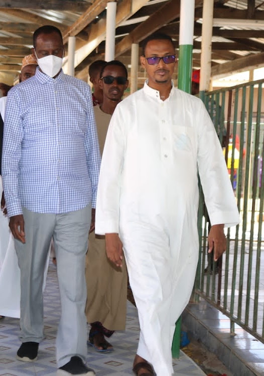 Wajir Governor Mohamed Abdi at the county referral hospital on Sunday during an inspection tour.